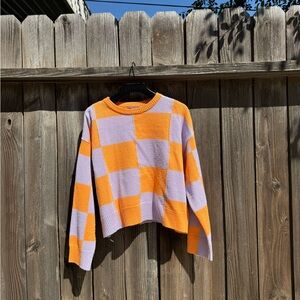 Orange and Purple Checkered Sweater